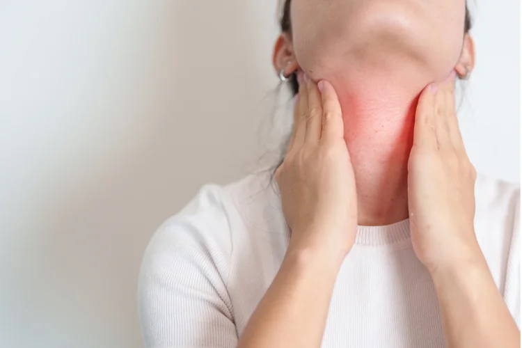 Asian woman with hyperthyroidism.