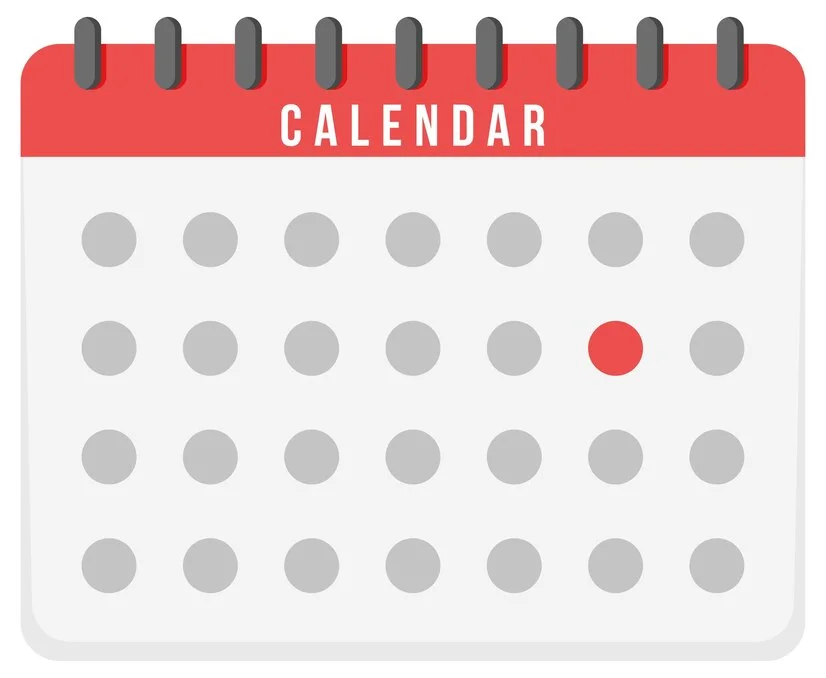 Calendar to mark routine STD testing date.