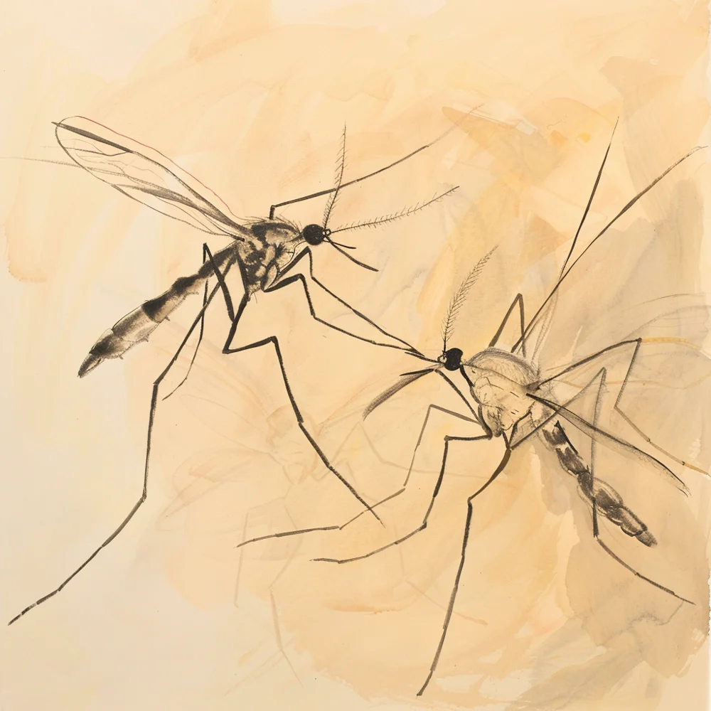 Female Anopheles mosquitoes that transmit malaria.