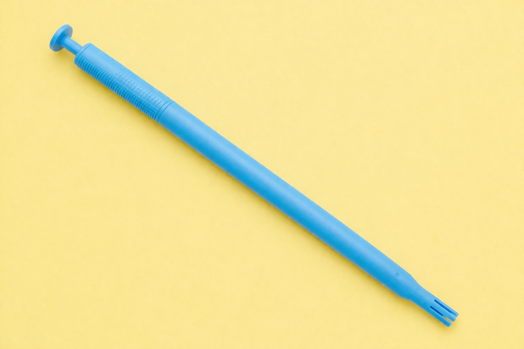 Disposable applicator used to insert vaginal oestrogen tablets.