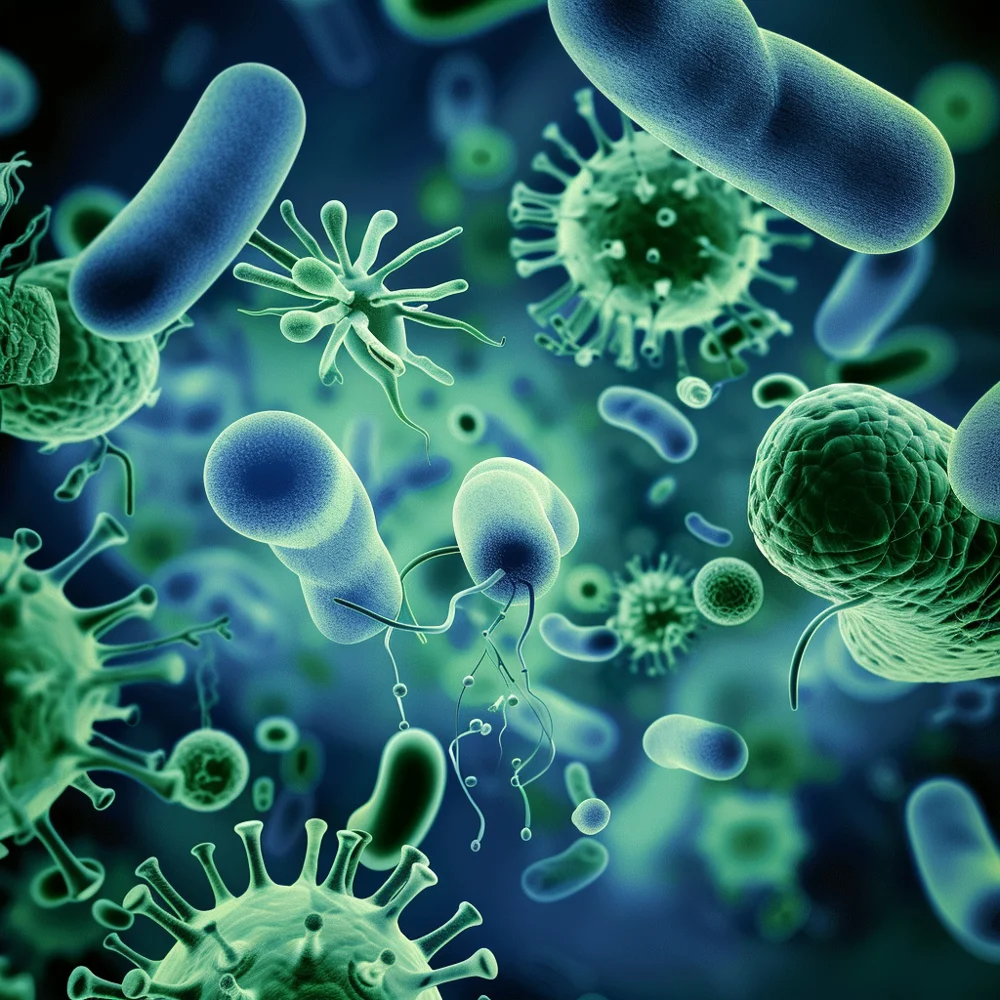 Virus, bacteria, and harmful microorganisms causing STDs.